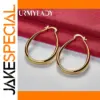 Elegant 41mm Gold Sterling Silver Hoop Earrings