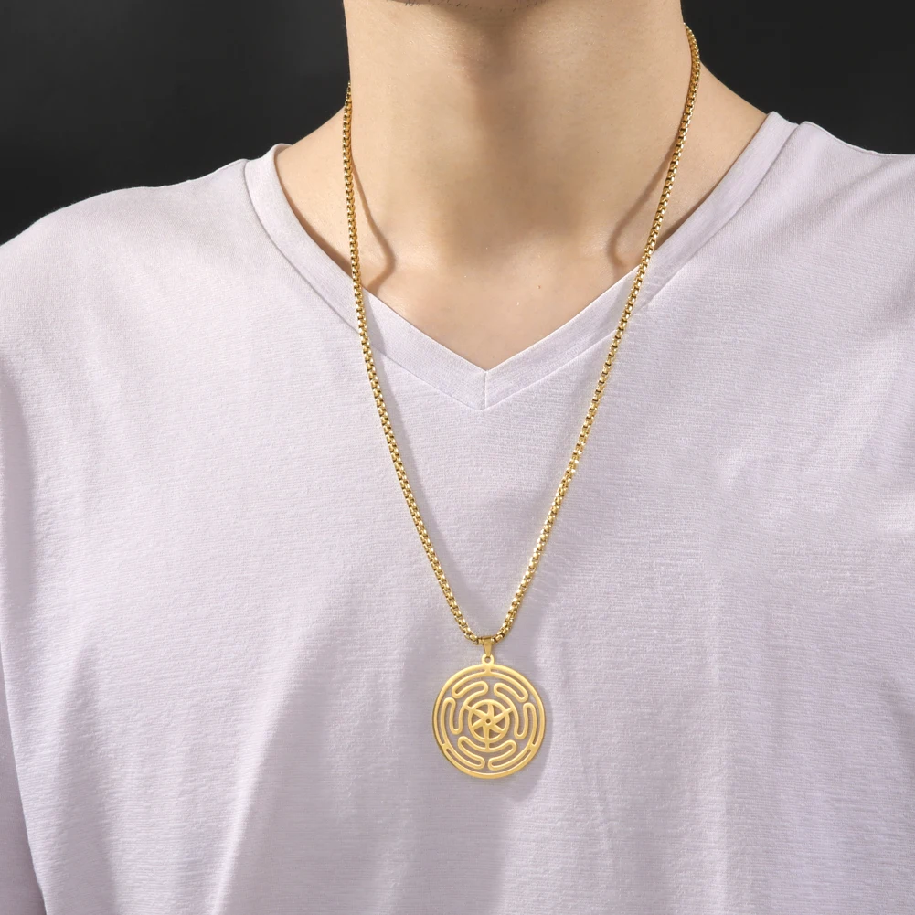 Stainless Steel Hecate’s Wheel Pendant 2 Stainless Steel Hecate’s Wheel Pendant - Image 2