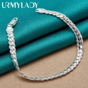 Sterling Silver Geometric Chain Bracelet 10 H3b5f6ef9ca834ce8a173cc36e11db92en