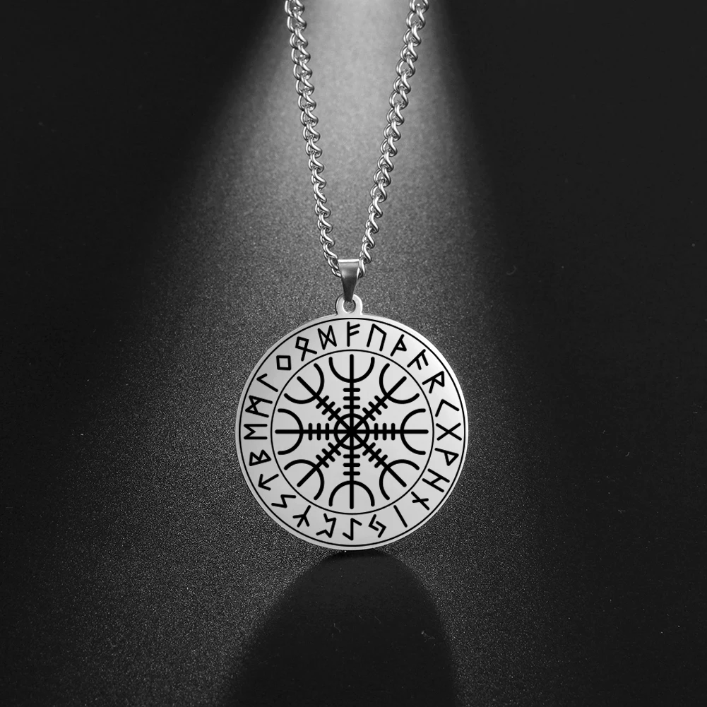 Viking Vegvisir Pendant Necklace Stainless Steel 5 Viking Vegvisir Pendant Necklace Stainless Steel - Image 5