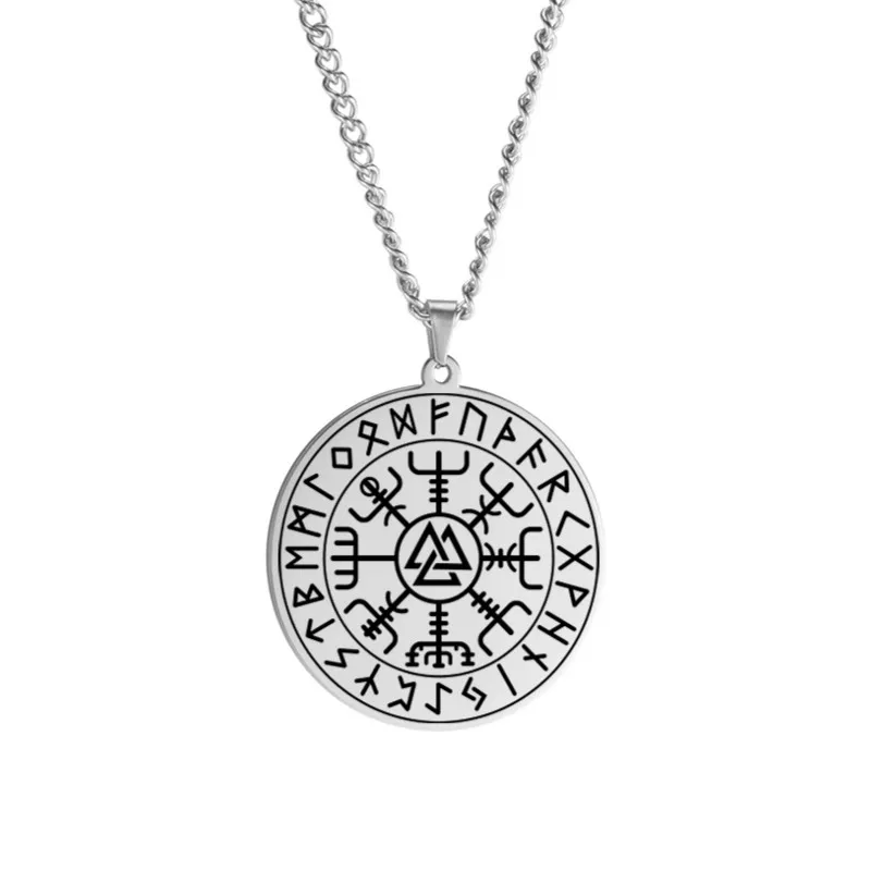 Viking Vegvisir Pendant Necklace Stainless Steel 9 Viking Vegvisir Pendant Necklace Stainless Steel - Image 9