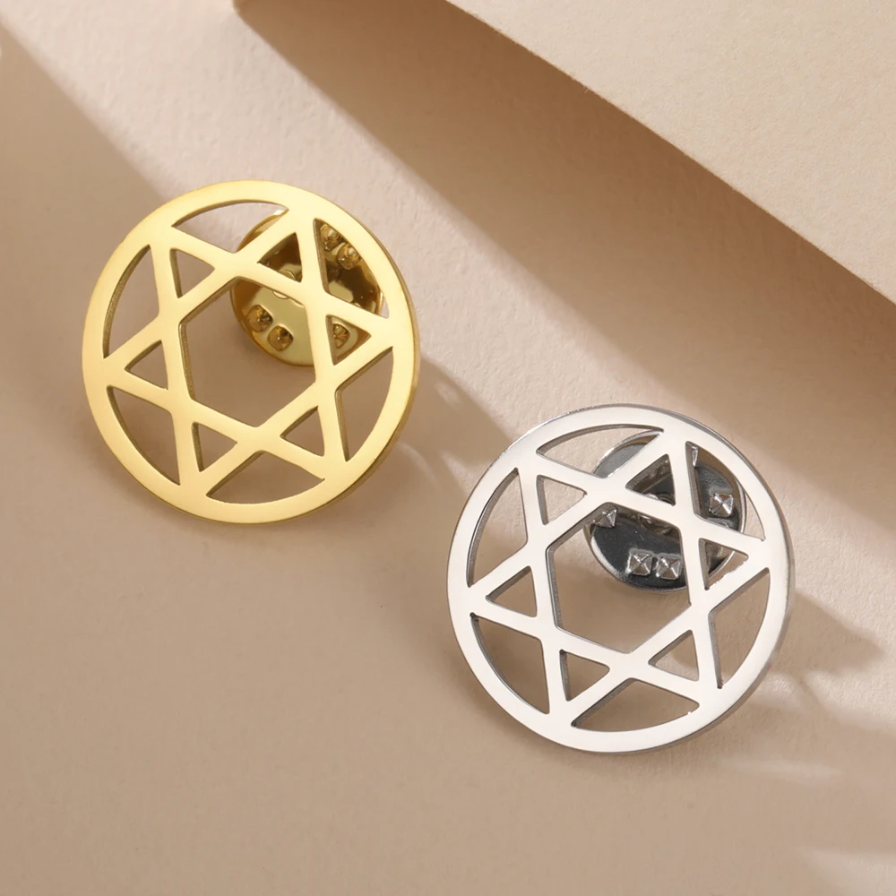 Elegant Stainless Steel Jewish Brooch 4 Elegant Stainless Steel Jewish Brooch - Image 4
