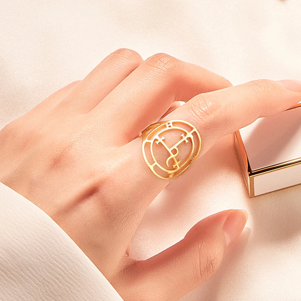 Stainless Steel Sigil of Lilith Ring 2 Stainless Steel Sigil of Lilith Ring - Image 2