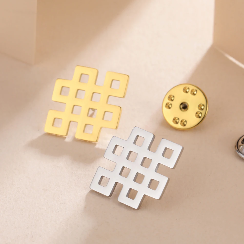 Stainless Steel Dawapara Endless Knot Brooch 4 Stainless Steel Dawapara Endless Knot Brooch - Image 4