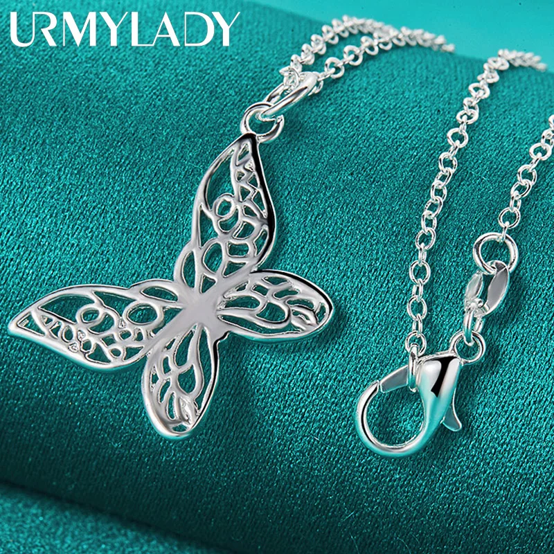 Sterling Silver Butterfly Necklace with Chain 6 Sterling Silver Butterfly Necklace with Chain - Image 6