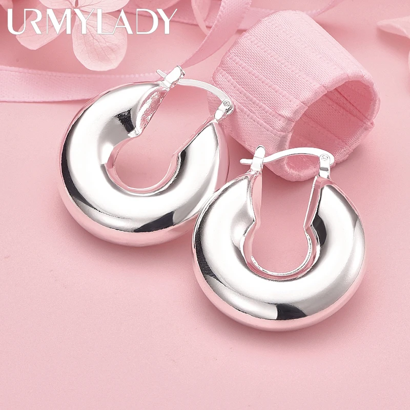 Sterling Silver Round Clip Earrings for Women 3 Sterling Silver Round Clip Earrings for Women - Image 3