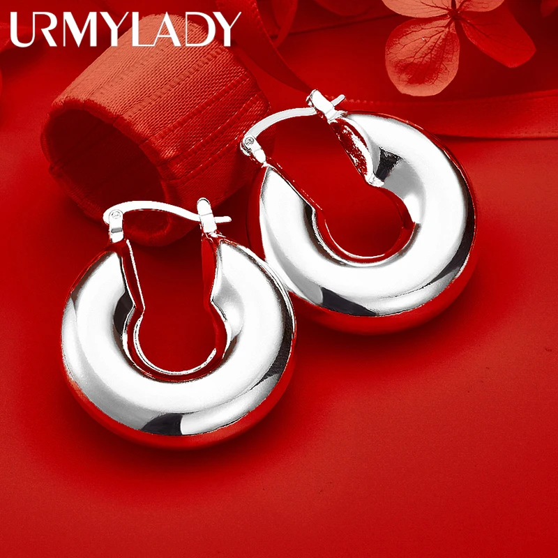 Sterling Silver Round Clip Earrings for Women 2 Sterling Silver Round Clip Earrings for Women - Image 2