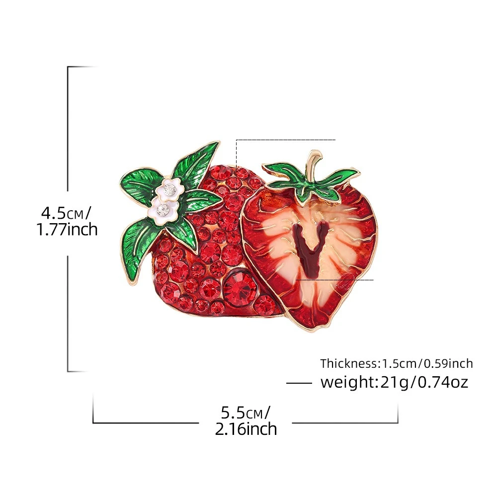 Summer Sweetheart Strawberry Brooch for Women 2 Summer Sweetheart Strawberry Brooch for Women - Image 2