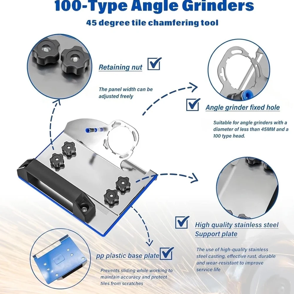 Stainless Steel 45° Tile Chamfer Tool 4 Stainless Steel 45° Tile Chamfer Tool - Image 4