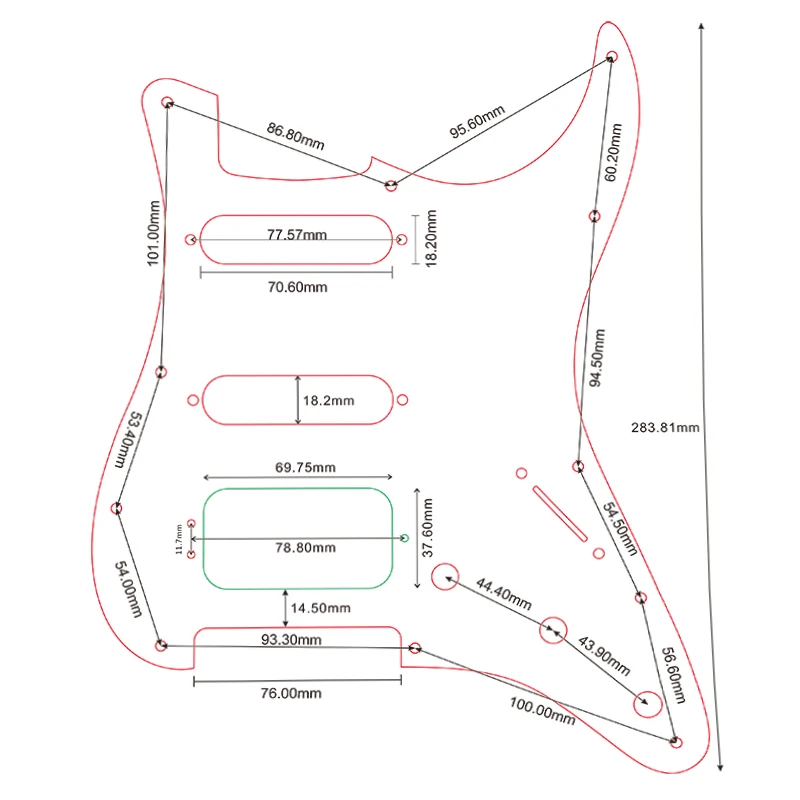 Strat HSS Pickguard for US 72' Guitars 6 Strat HSS Pickguard for US 72' Guitars - Image 6