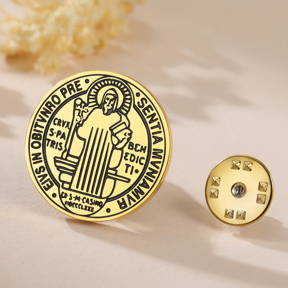 Stainless Steel Saint Benedict Brooch 25x25 mm 10 Stainless Steel Saint Benedict Brooch 25x25 mm - Image 10