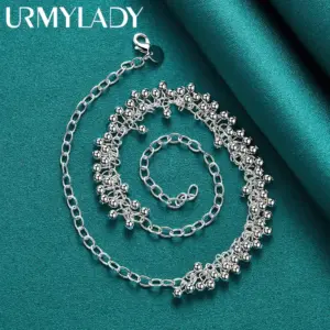 Sterling Silver Beaded Necklace for Women 7 S0c8e13510af7444bb42e9fe0885a0277K
