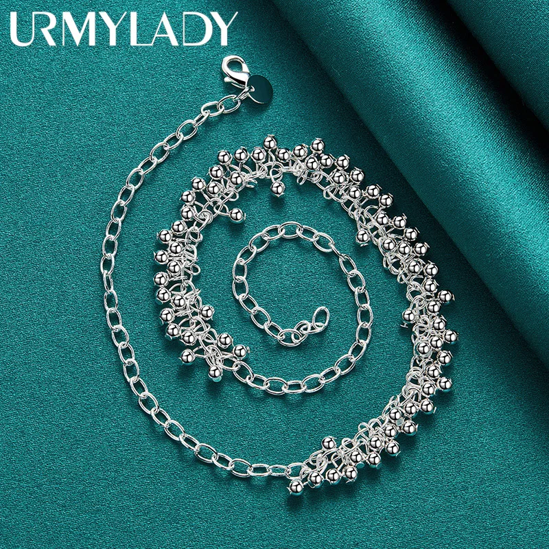 Sterling Silver Beaded Necklace for Women 2 Sterling Silver Beaded Necklace for Women - Image 2