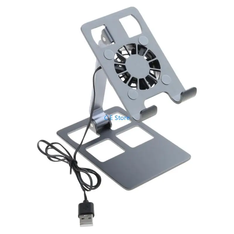 Silver Portable Cooling Fan Stand for Devices 3 Silver Portable Cooling Fan Stand for Devices - Image 3