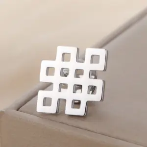 Stainless Steel Dawapara Endless Knot Brooch 11 S0f393997a8d94720bf0359d1fb171c77J