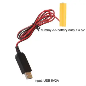 USB to AA Battery Eliminator Cable 4.5V 1A for Devices 9 S0f77b0d2bb174a2eb06a7d6f8f58e0adm
