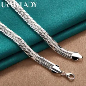 Sterling Silver Snake Chain Necklace 50cm 10mm 8 S0fe369db99d2434196d1a722325ebcc4p