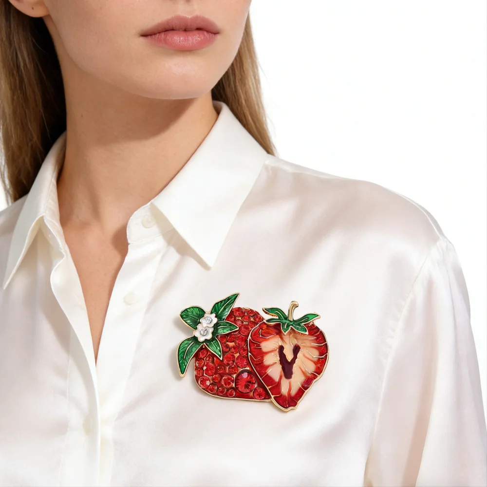 Summer Sweetheart Strawberry Brooch for Women 4 Summer Sweetheart Strawberry Brooch for Women - Image 4