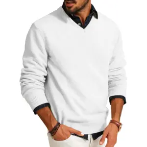 Men’s Light Beige V-Neck Sweater by ANIMAL GAME 10 S124ac95fffb04837b9c513b92a98e282t
