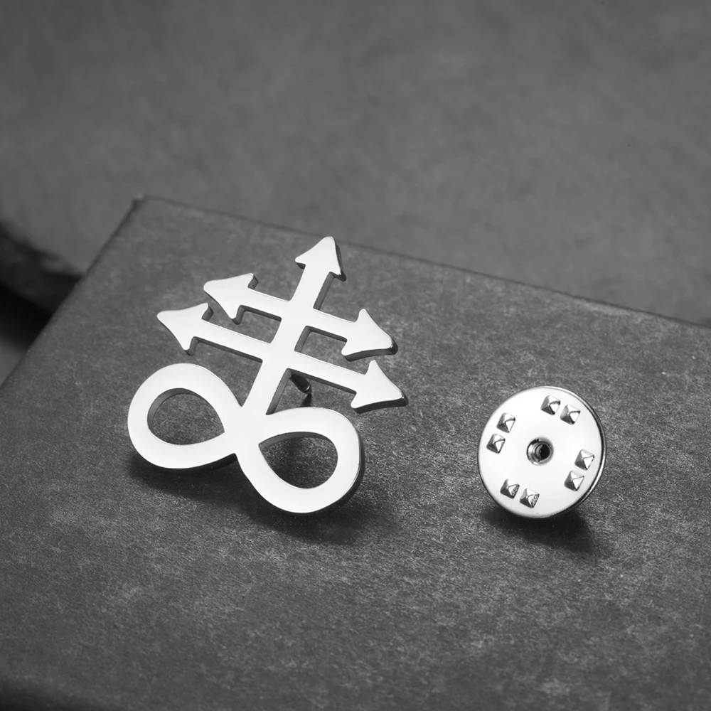 Stainless Steel Leviathan Cross Brooch 25x25 mm 2 Stainless Steel Leviathan Cross Brooch 25x25 mm - Image 2