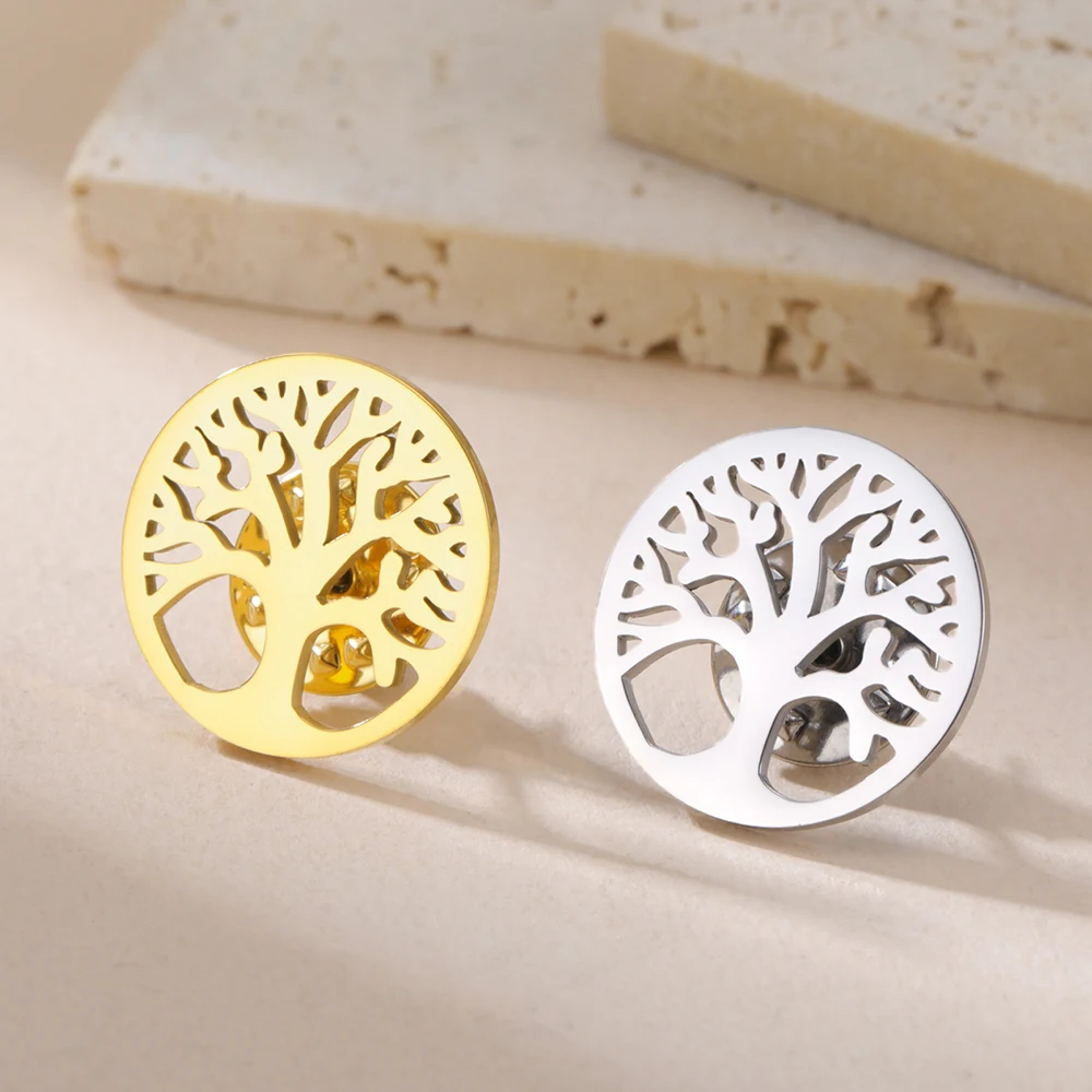 Tree of Life Vintage Brooch in Steel & Gold 2 Tree of Life Vintage Brooch in Steel & Gold - Image 2