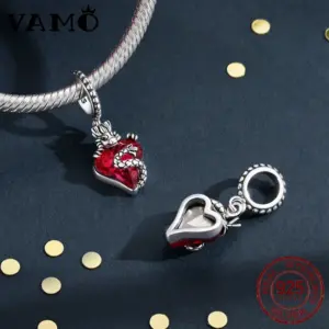 Silver Dragon Heart Charm for Bracelets 8 S199176263f3d444a947e8812dcfaa7b3T