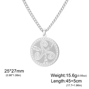 Stainless Steel Triple Moon Necklace 17 S1a25c89ad70844e6b157c1eadada1520Y