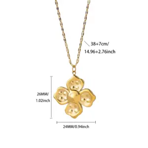 Elegant Gold Stainless Steel Women’s Necklace with Clover 9 S1af07018bf754cd8bcf5770f881822fdz