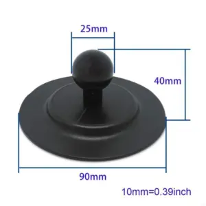 Black Rubber Ball Mount with Suction & Adhesive 12 S1af7f99a22c74b448ddd1c931efac020N