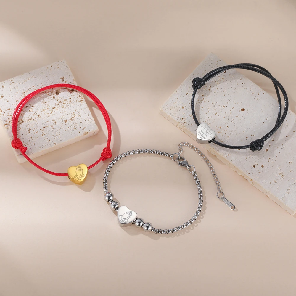 Elegant Stainless Steel Christian Bracelet with Charm 2 Elegant Stainless Steel Christian Bracelet with Charm - Image 2