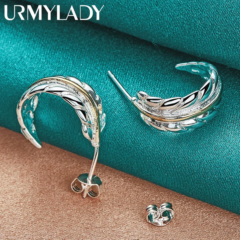 Elegant Sterling Silver Feather Earrings 2 Elegant Sterling Silver Feather Earrings - Image 2