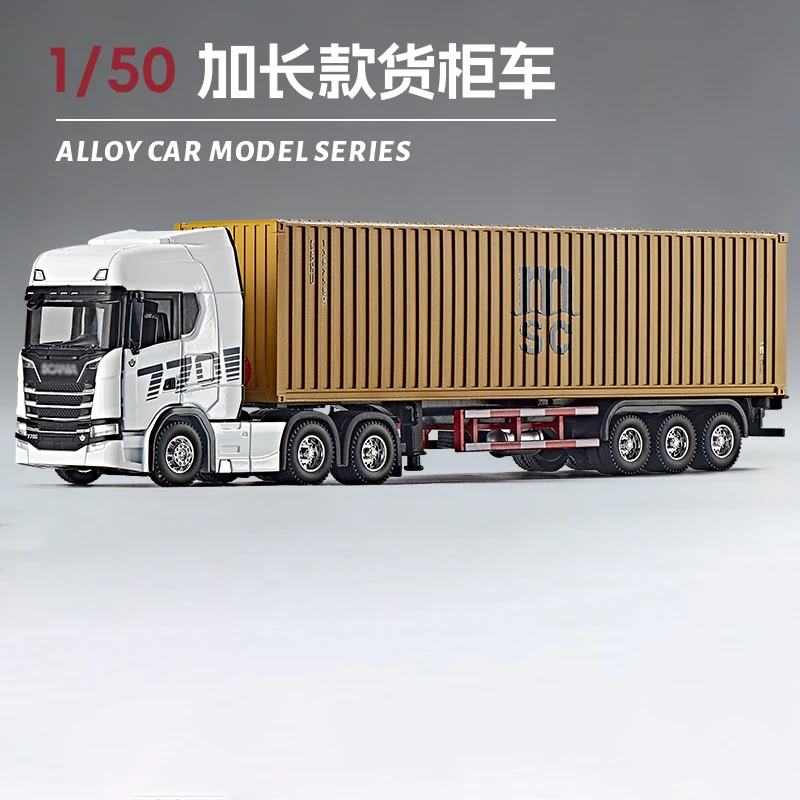 White 1:50 Scale Scania Double-Deck Flatbed Model 9 White 1:50 Scale Scania Double-Deck Flatbed Model - Image 9