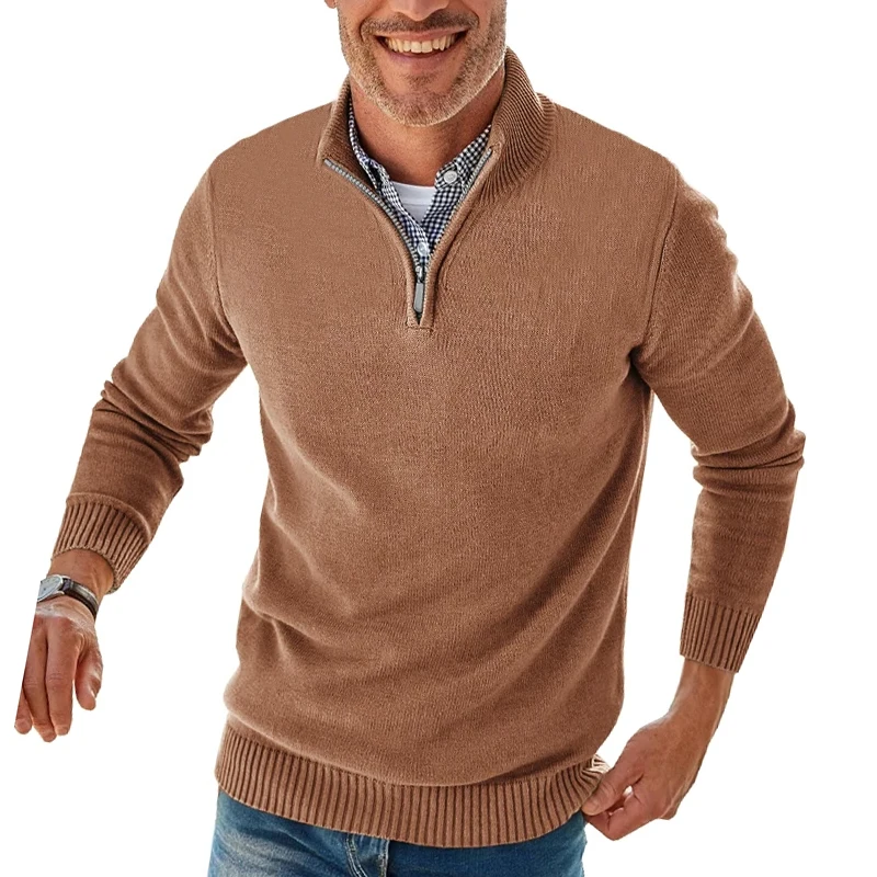 Men’s Gray Zipper Pullover Sweater 8 Men’s Gray Zipper Pullover Sweater - Image 8
