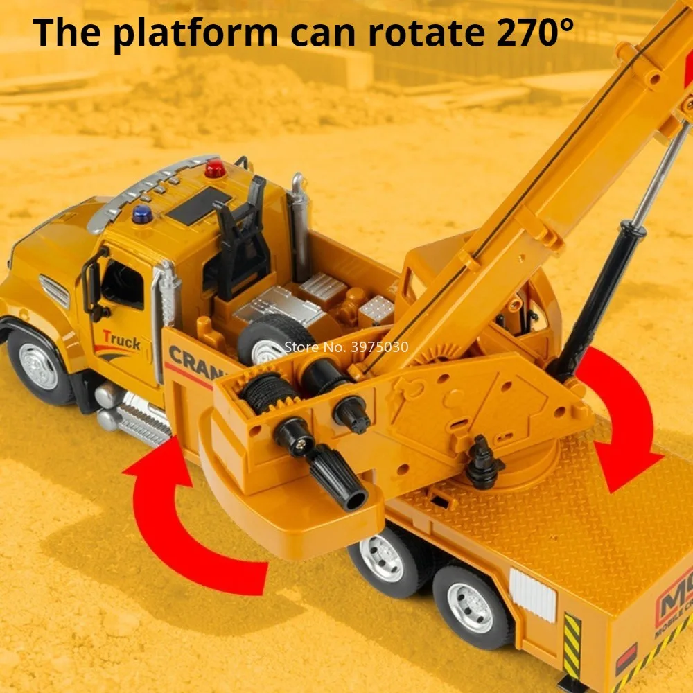 Yellow Alloy Cement Mixer Truck with Lights 5 Yellow Alloy Cement Mixer Truck with Lights - Image 5