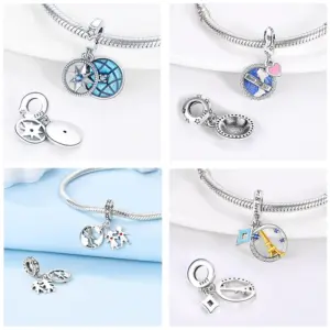 VAMO Sterling Silver Travel Charm Bead 14 S25910b340db841bfb4e41713d7abf441H