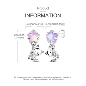 Whimsical Cat Star Zircon Earrings in 925 Silver 9 S26076cb525f3498296cc0436726050fcm