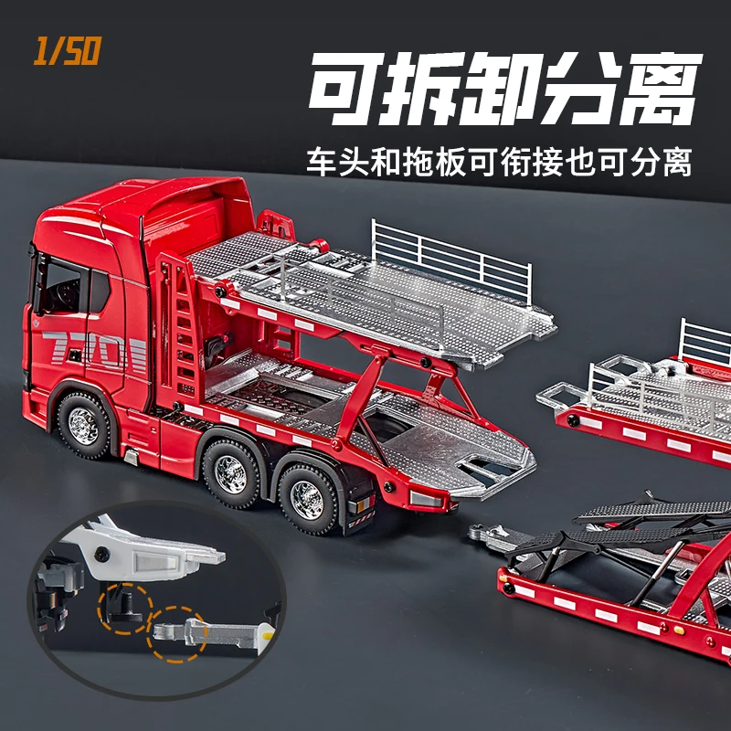 White 1:50 Scale Scania Double-Deck Flatbed Model 6 White 1:50 Scale Scania Double-Deck Flatbed Model - Image 6