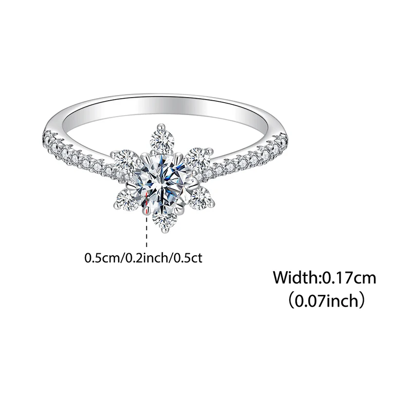 Elegant 0.5-Carat Flower Moissanite Wedding Ring 6 Elegant 0.5-Carat Flower Moissanite Wedding Ring - Image 6