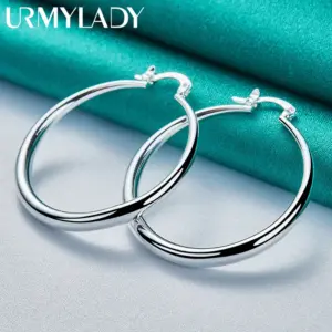 40mm Sterling Silver Hoop Earrings 7 S29aaaf26470444d4a0e6e28ab076addcB
