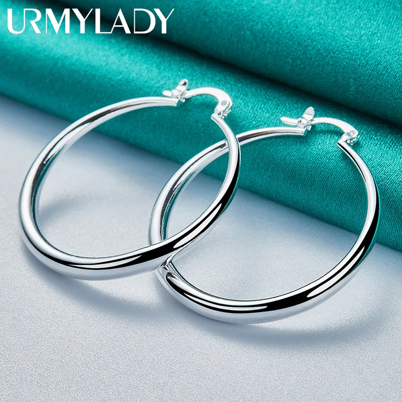 40mm Sterling Silver Hoop Earrings 2 40mm Sterling Silver Hoop Earrings - Image 2