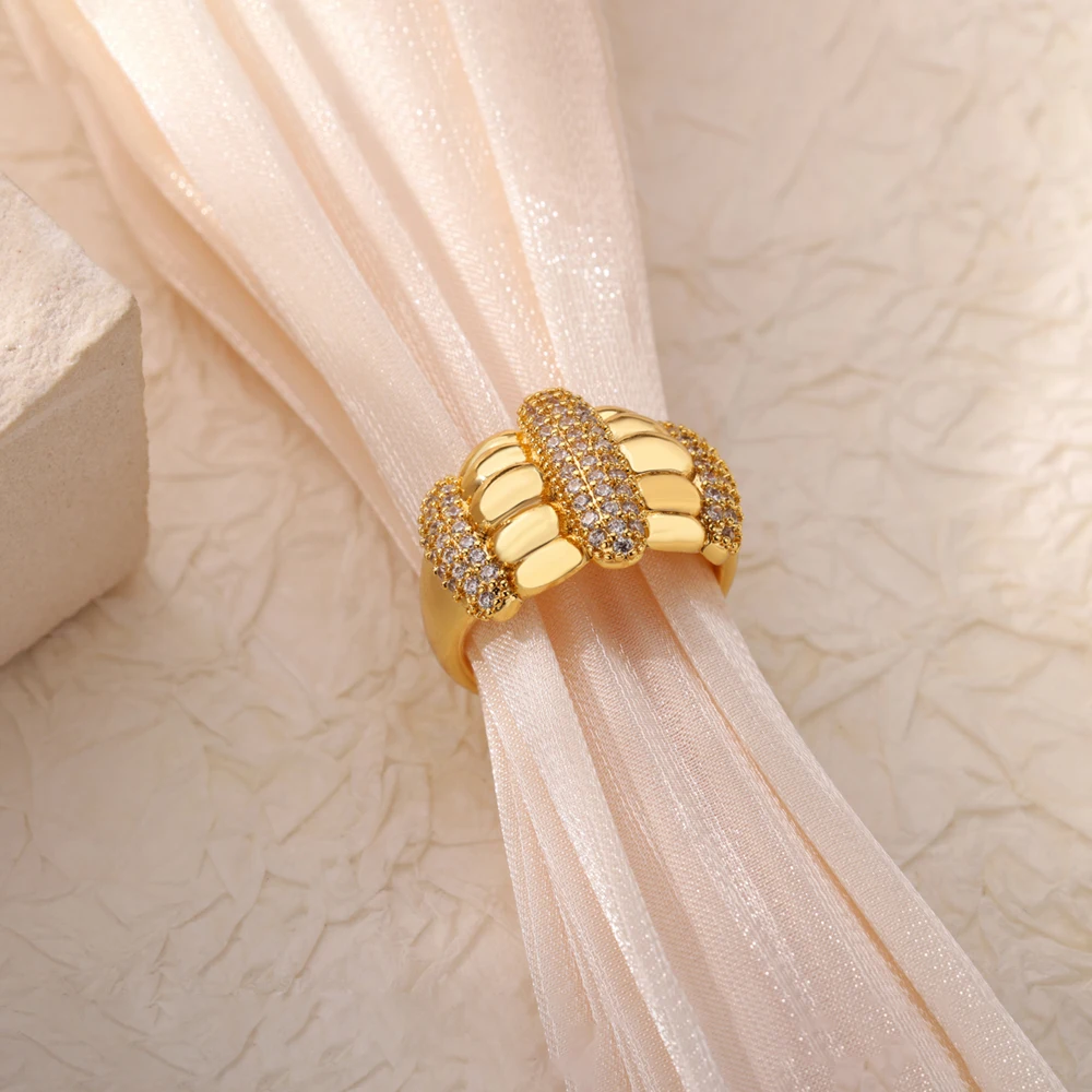 Elegant Gold Stainless Steel Adjustable Ring 2 Elegant Gold Stainless Steel Adjustable Ring - Image 2