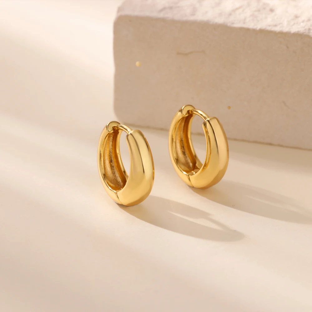 Gold Stainless Steel Geometric Earrings 3 Gold Stainless Steel Geometric Earrings - Image 3