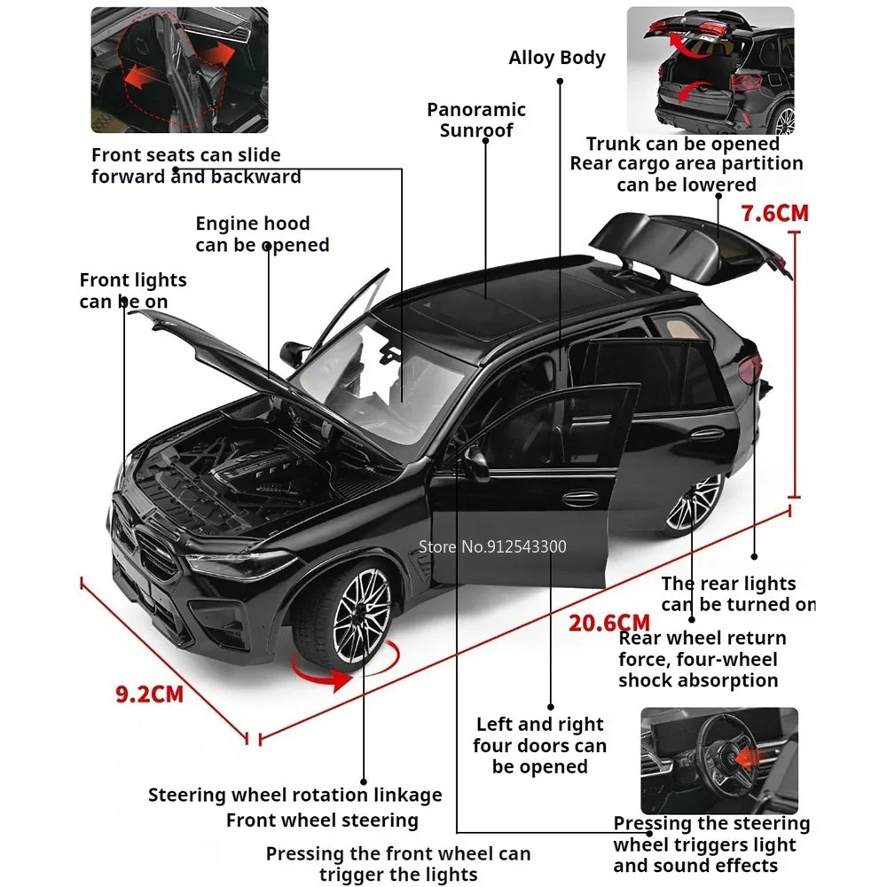 BMW X5M 1:24 Scale Model Car with Lights & Sound 2 BMW X5M 1:24 Scale Model Car with Lights & Sound - Image 2
