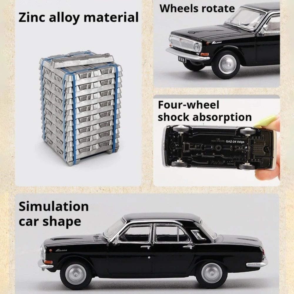 Black GAZ-24 LADA 1:64 Scale Model Car 3 Black GAZ-24 LADA 1:64 Scale Model Car - Image 3