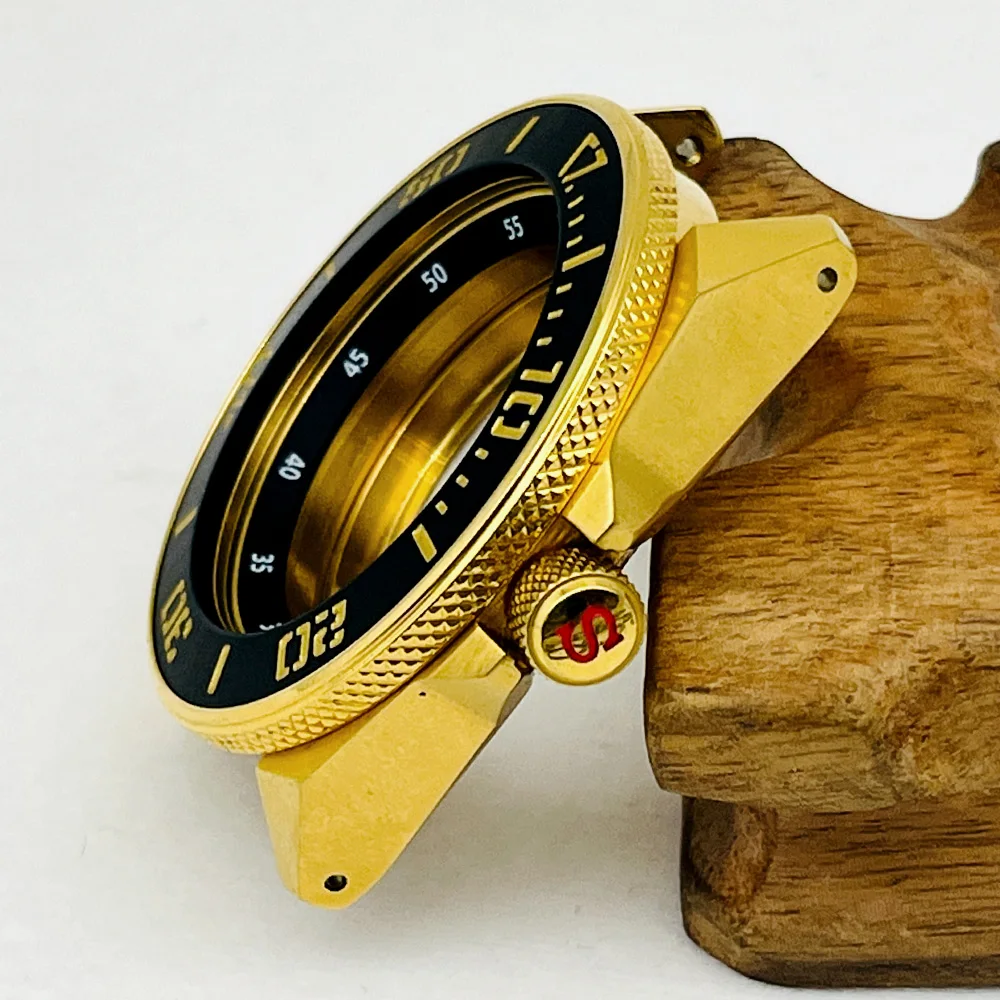 44mm Gold Stainless Steel Samurai SRPE Watch Case 5 44mm Gold Stainless Steel Samurai SRPE Watch Case - Image 5