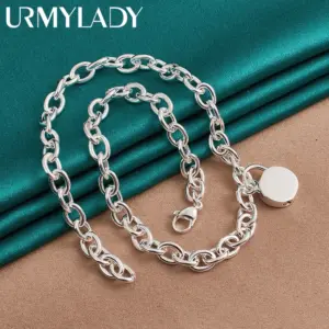 Elegant 925 Silver Lock Pendant Necklace 7 S2bfcd2f5513041ed8a481b2442e72ea9g