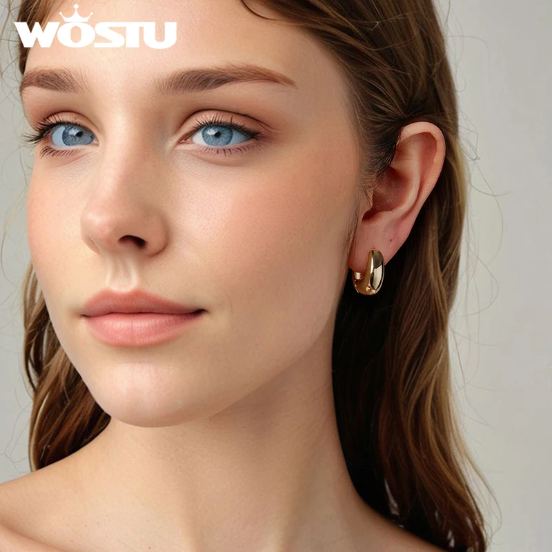 Elegant White and Gold Wedding Huggies Earrings 4 Elegant White and Gold Wedding Huggies Earrings - Image 4