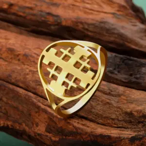 Stainless Steel Jerusalem Cross Ring for Faith 10 S2dad049c3a1a452887908d36d5d08044S