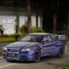 Purple Nissan Skyline R34 Diecast Model 1:32 Scale