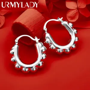 Sterling Silver U-Shaped Bubble Earrings 5 S30328edc93d84d7e84528eddac8d03e3J